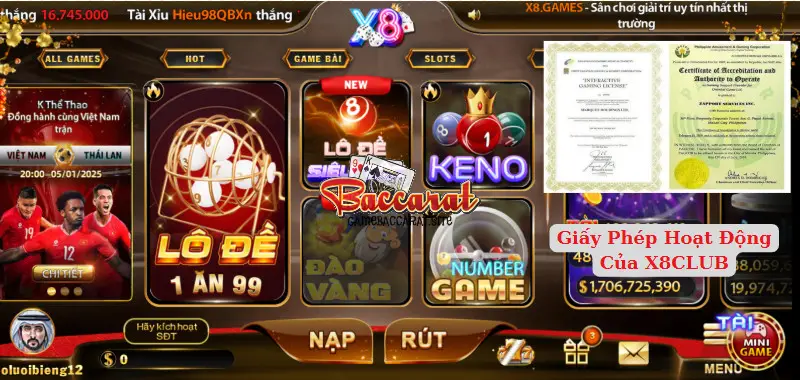 Giới thiệu về nhà cái X8 và Baccarat