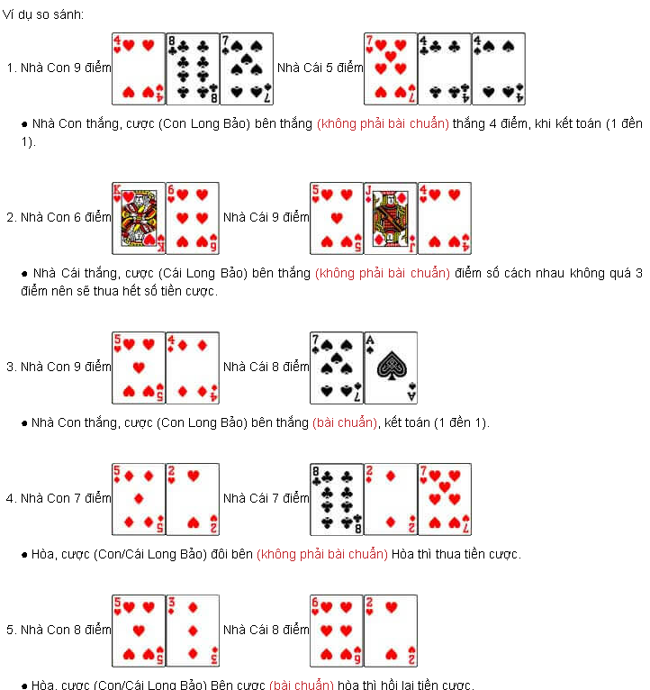 Con cái Long Bảo trong Baccarat Là gì? 4 Bảng Tỷ Lệ Trả Thưởng Long Bảo