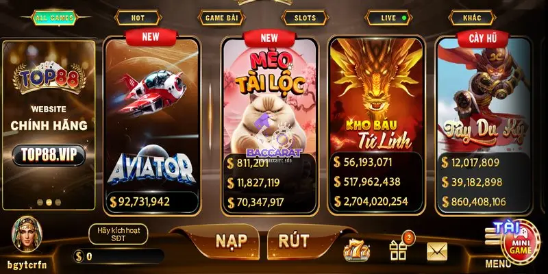 Trải nghiệm không gian chơi tại TOP88 Trải nghiệm không gian chơi tại TOP88